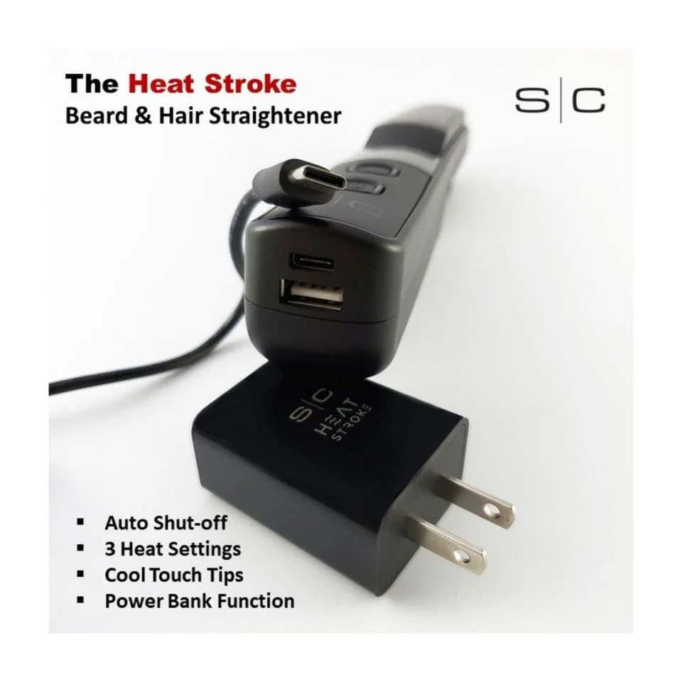 StyleCraft Heat Stroke Cordless Beard & Styling Hot Brush - Black - Image 8