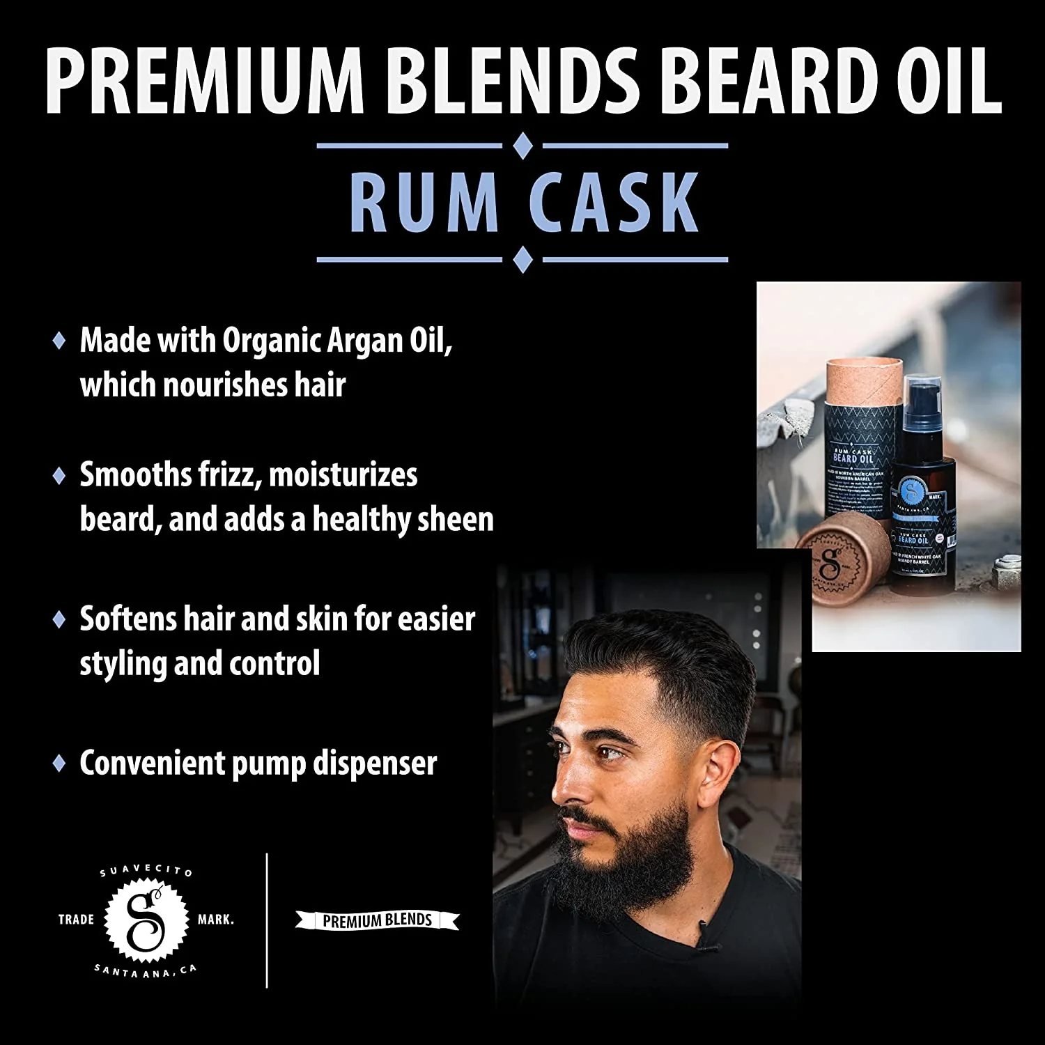 Suavecito Premium Blends Beard Oil (30ml/1oz) - Image 5