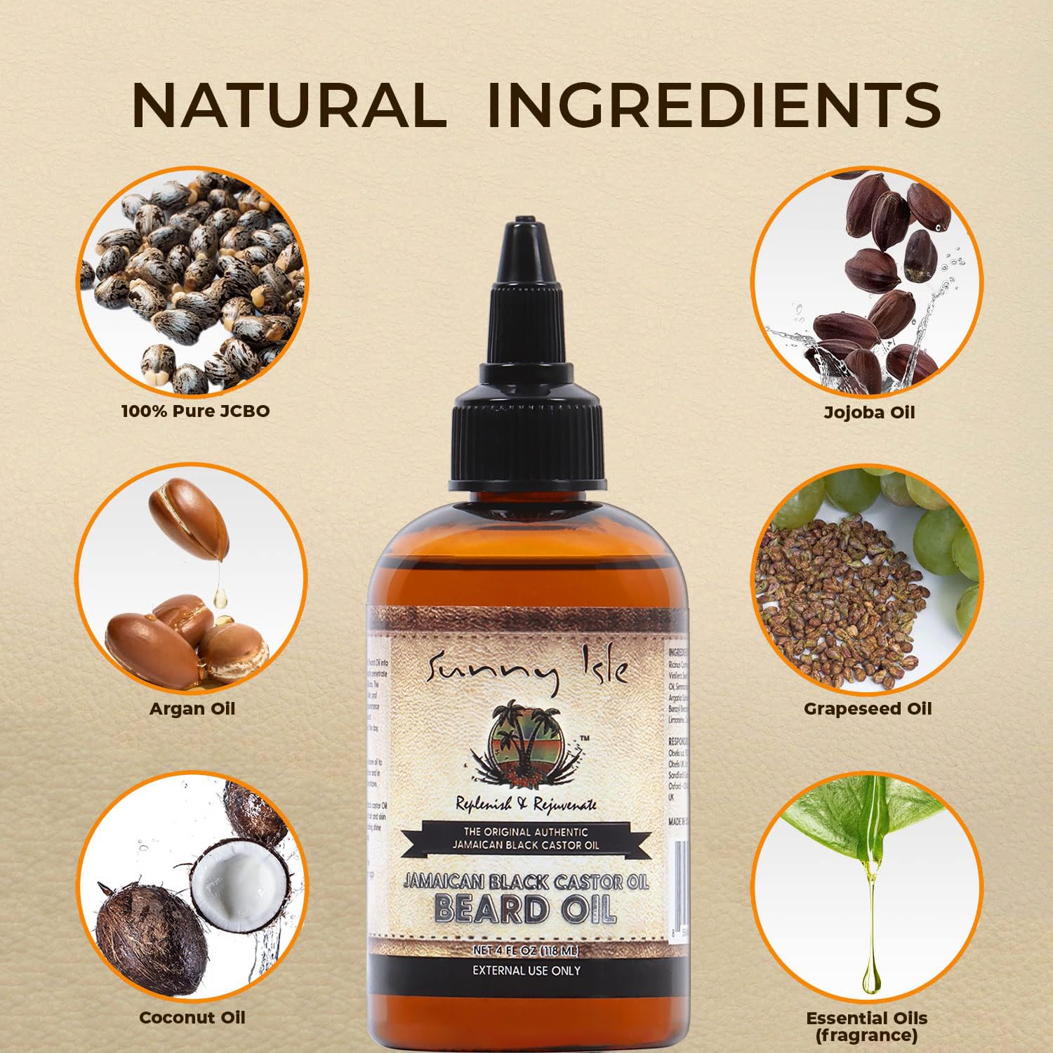 Sunny Isle Jamaican Black Castor Oil Beard & Skin Oil - Image 5